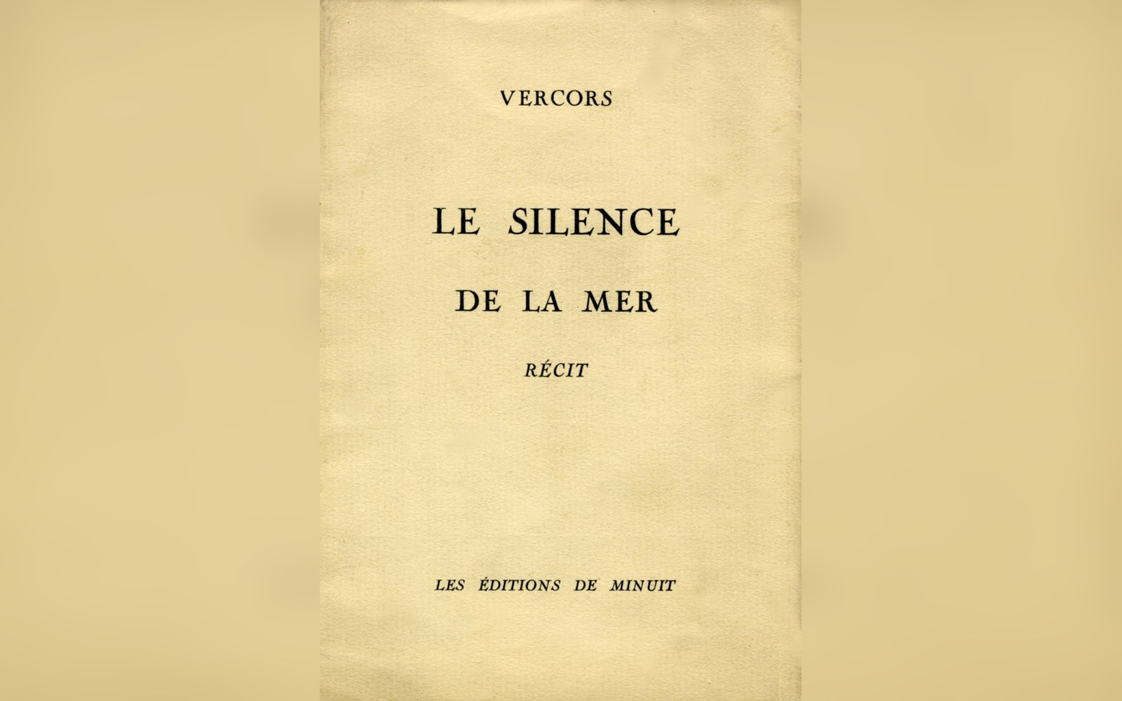 Cover page of Vercors's "Le Silence de la Mer," published by Les Éditions de Minuit