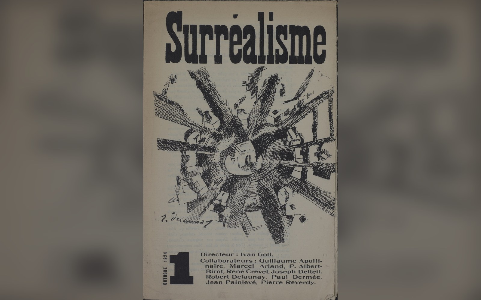 Cover of the October 1924 journal Surréalisme featuring an abstract line drawing by Robert Delaunay
